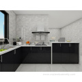 Custom Black Modular Modern Home Kitchen Furniture Cabinet